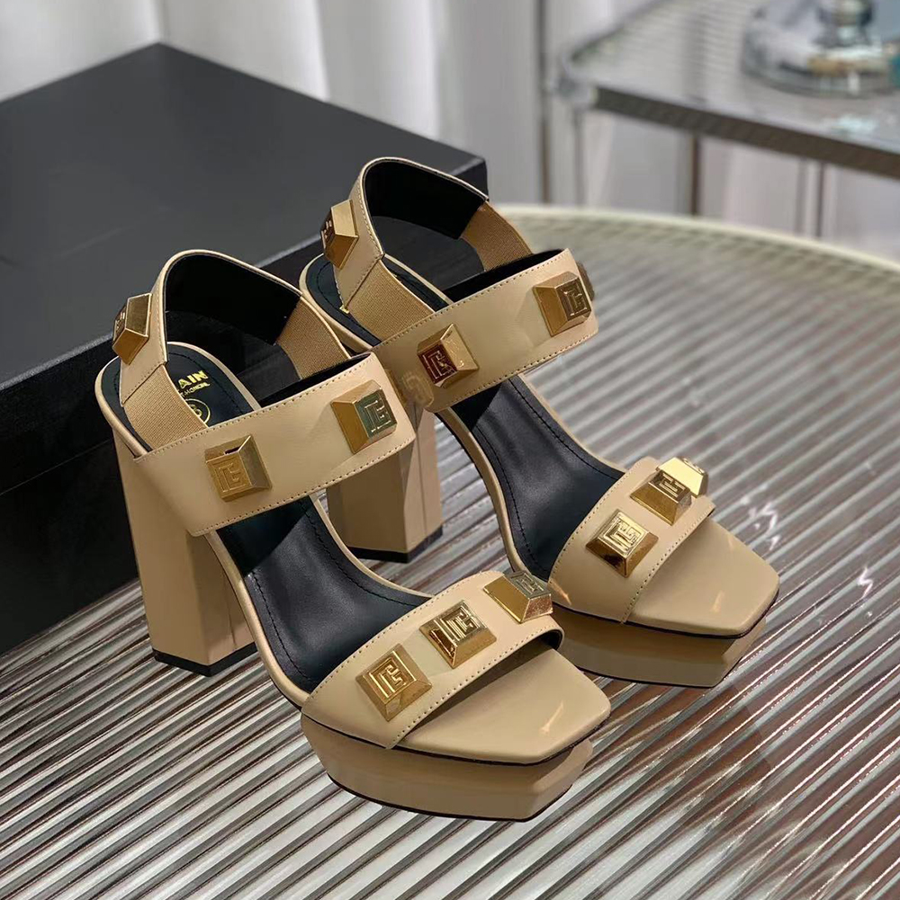 Square buckle Peep Toe Platform sandals Pumps women's chunky block High-heeled Ankle strap Dress shoes luxury designer high heels Factory footwear With box