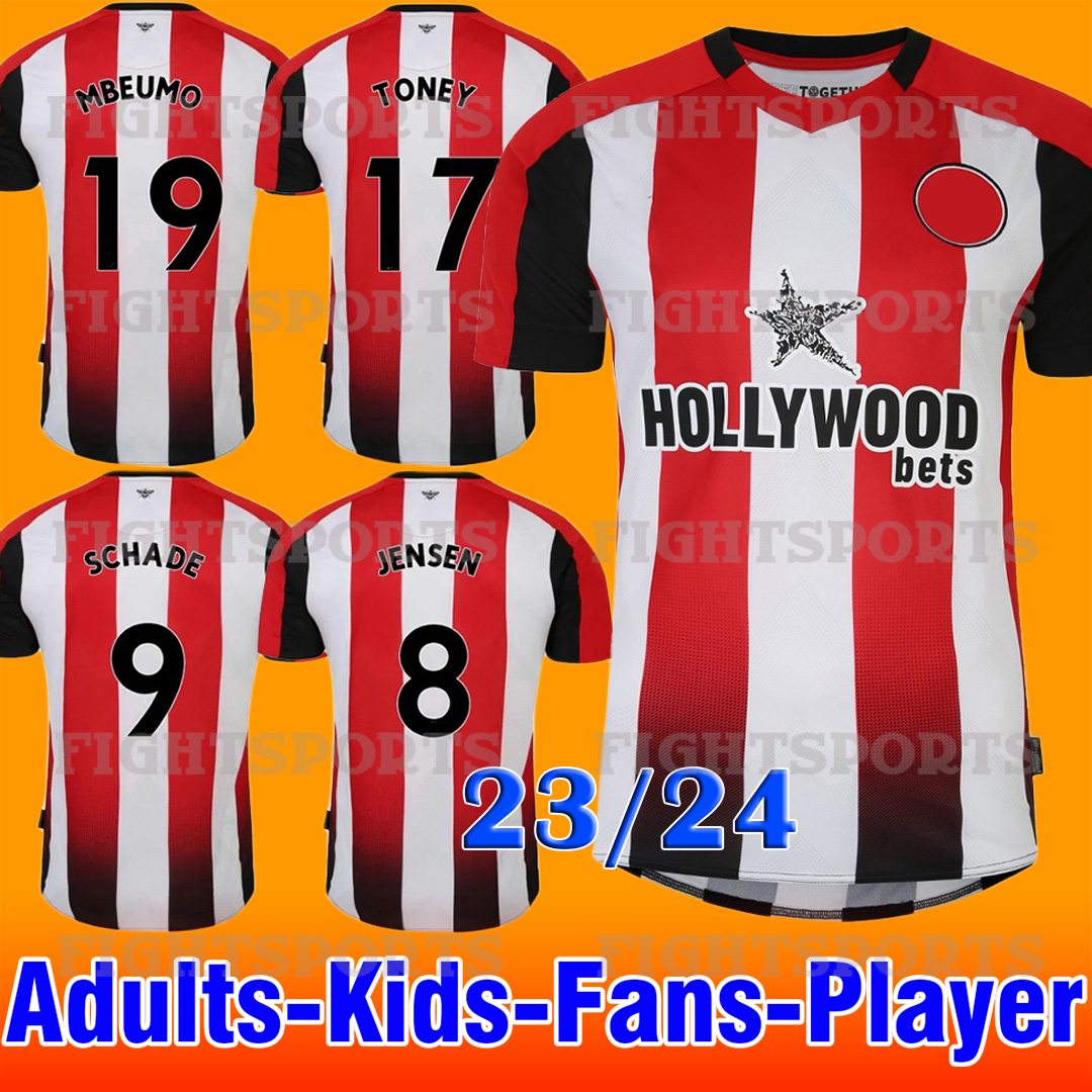 2023 2024 Brentfords FC Soccer Jerseys Kids Kit Football Shirt T Home Training Player Version Camisetas de Futbol HICKEY HENRY JENSEN SCHADE TONEY MBEUMO JANELT, 23 24 home fans 
2023 2024 Brentfords FC Soccer Jerseys Kids Kit Football Shirt T Home Training Player Version Camisetas de Futbol HICKEY HENRY JENSEN SCHADE TONEY MBEUMO JANELT, 23 24 home fans