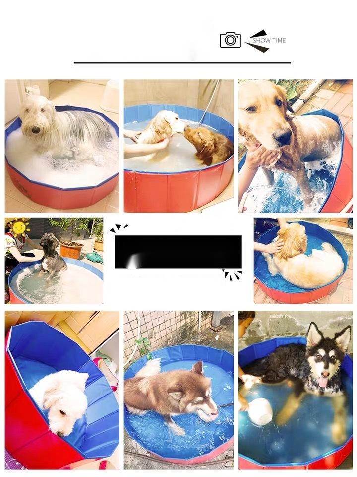 Foldable Dog Pool Collapsible Hard Plastic Dog Swimming Pool Portable Bath Tub for Pets Dogs and Cats Pet Wading Pool for Indoor and Outdoor