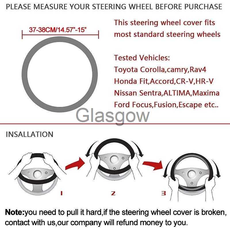 Steering Wheel Covers Car steering wheel cover is applicable to Citroen C4 C3 C5 C1 DS3 DS5 DS4 Berlingo Jumper ZX Spacetourer auto parts x0705