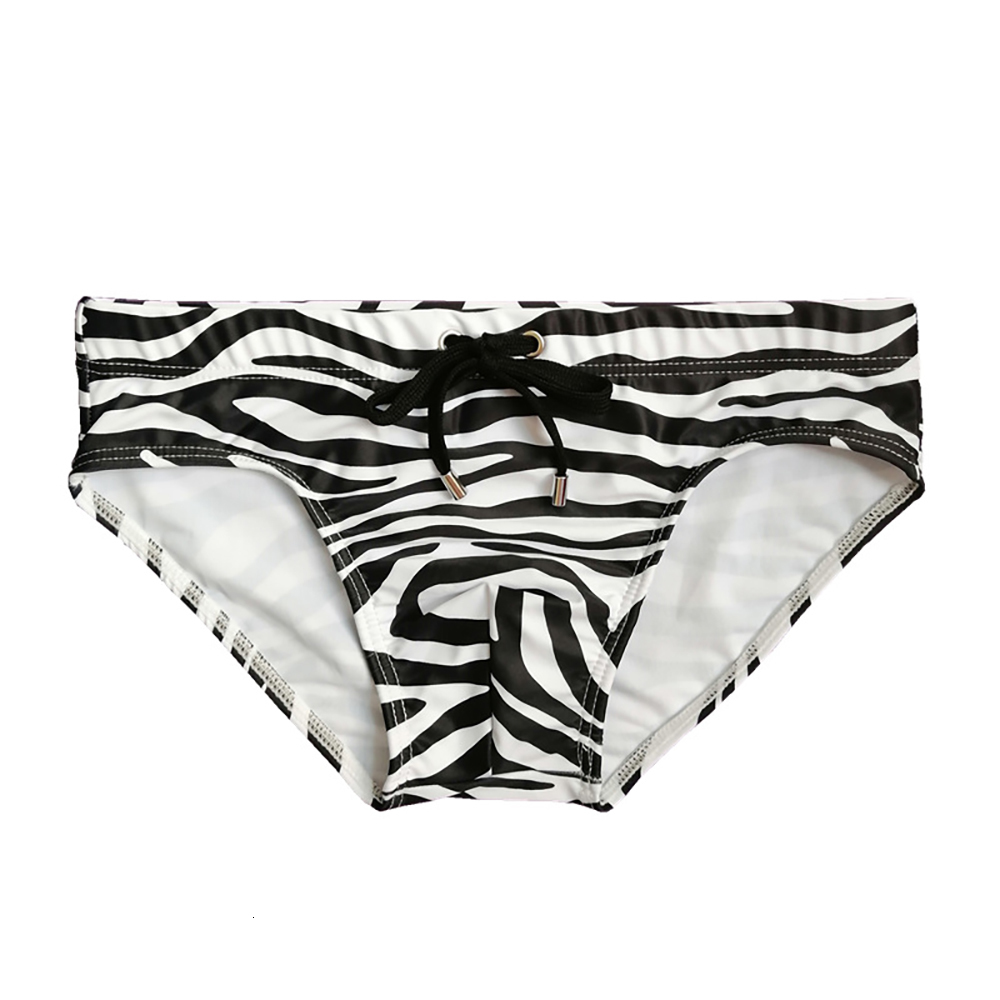 Men's Swimwear Zebra Print Swimming Shorts European and American Fashion Sexy Low Rise Pushpad Summer Beach Surfing Bikini 230705