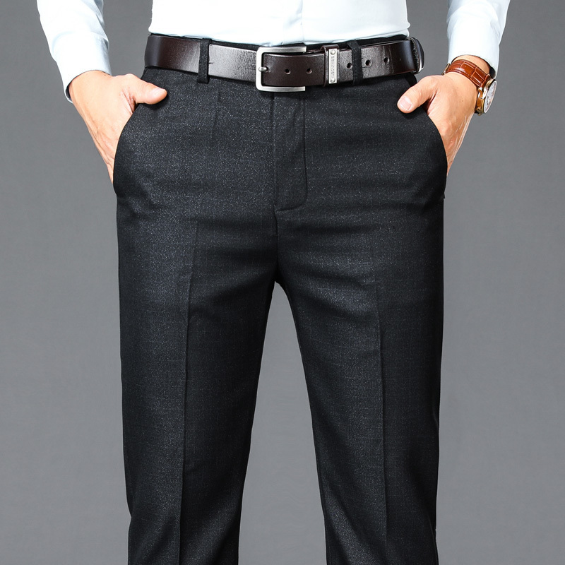 Men's Pants Business Casual Suit Men Solid High Waist Straight Office Formal Trousers Mens Classic Style Long Plus Size 230705