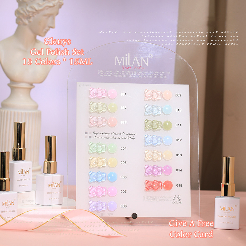 Nail Gel Glenys Macaron Polish 15PCS Candy Color Art Vernis Semi Permanent UV LED Immersion Salon Wholesale 230706
