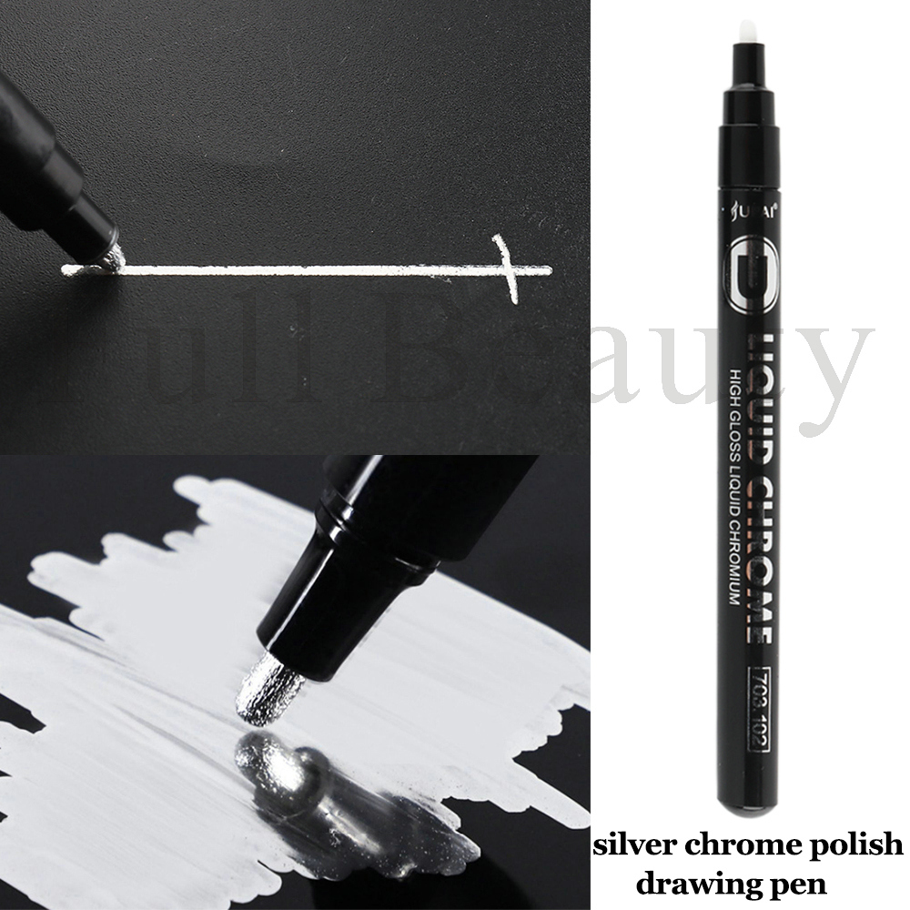 Nail Gel 1Pcs Nail Polish Pen Silver Chrome Varnish Metallic Painting Gel Graffiti Wave Drawing Pen Stripe Lines Brush For Manicure NT703 230706