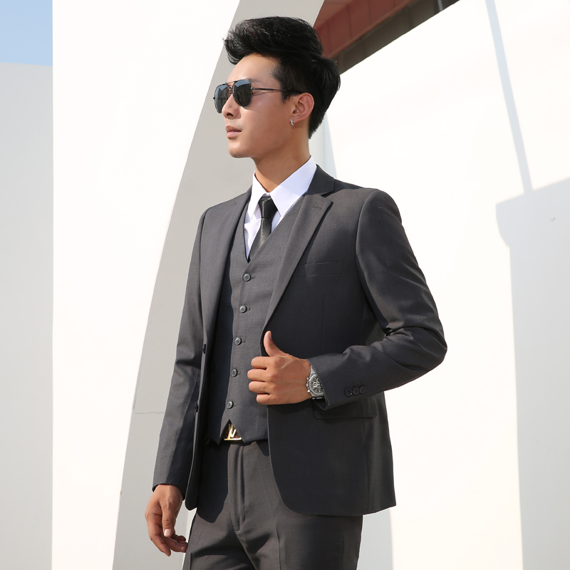Men's Suits Blazers Shenrun Men Slim Business Formal Casual Classic Suit Wedding Groom Party Prom Single Breasted Color Black Gray Navy Blue 2307