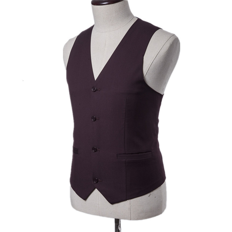 Men's Suits Blazers Burgundy Chinese Style Stand Collar Slim Fit Male Zhong Shan Blazer Vest Pants Groom Tuxedos Costume Homme Business 3PCS 2307