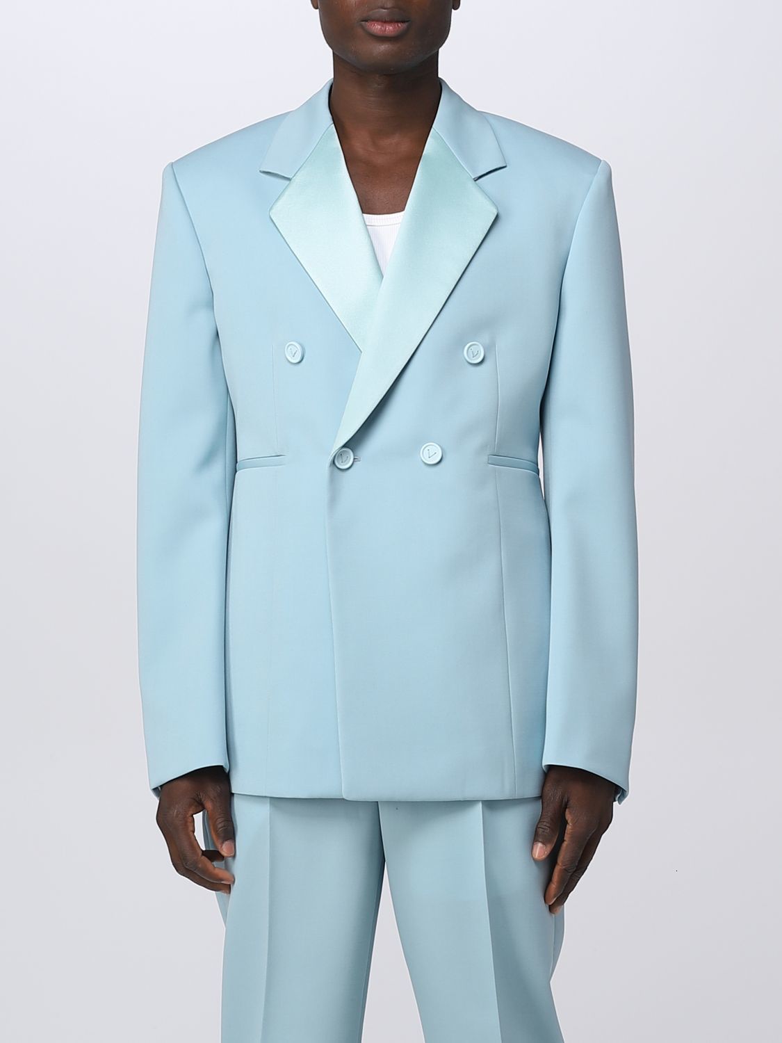 Men's Suits Blazers Fashion Blue Suit 2 Pieces Blazer Pants One Button ed Lapel Satin Business Formal Work Wedding Groom Costume Homme 230705