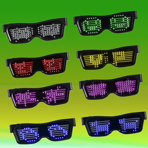 Bluetooth customizable LED Light Up glasses for Bar Dynamic Flashing carnival party music festival Halloween USB rechargeable