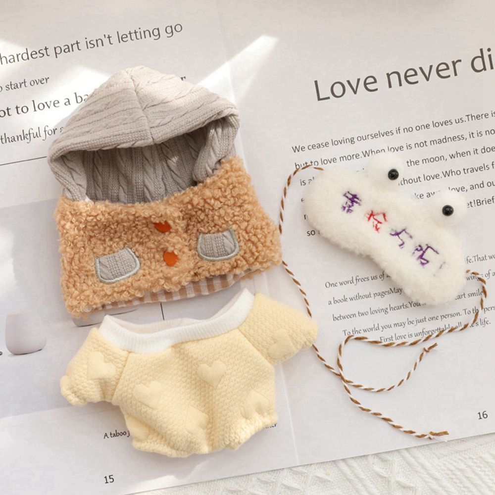 Doll Apparel 1 Set 20cm Doll Clothes Set Mini Overalls Hat Suits For Cotton Stuffed Dolls Toys Accessories Idol Doll Headwear Clothes Suit 230705