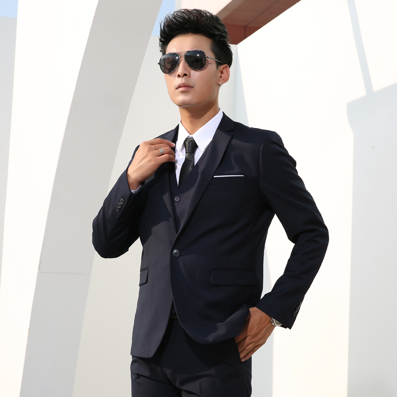 Men's Suits Blazers Shenrun Men Slim Business Formal Casual Classic Suit Wedding Groom Party Prom Single Breasted Color Black Gray Navy Blue 2307