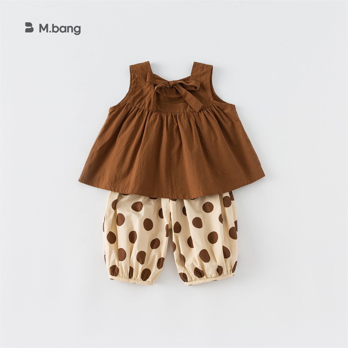Summer Girl Sleeveless Tank Top and Polka Dot Wide-leg Pants