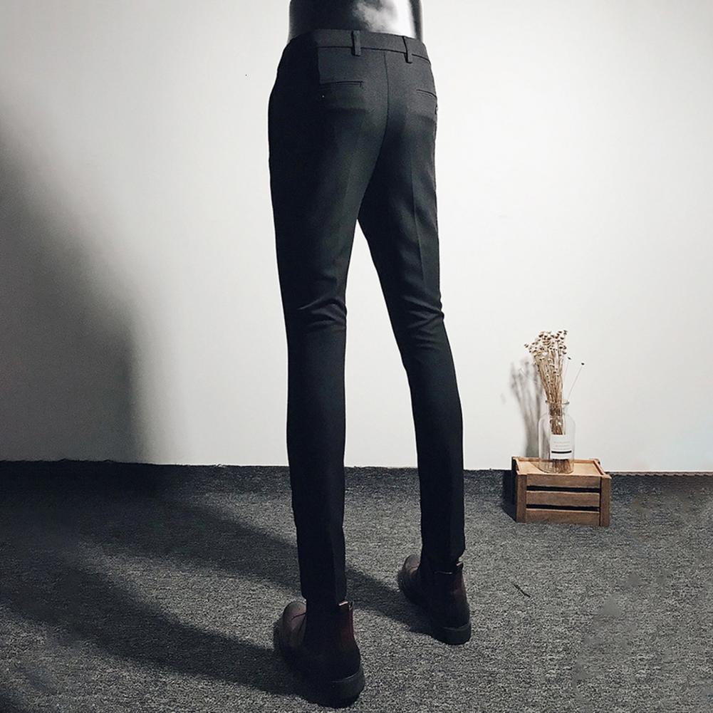 Men's Pants Men Business Straight Formal Cropped Korean Style Suit Zipper Fly Office Social Trousers Streetwear 230705
