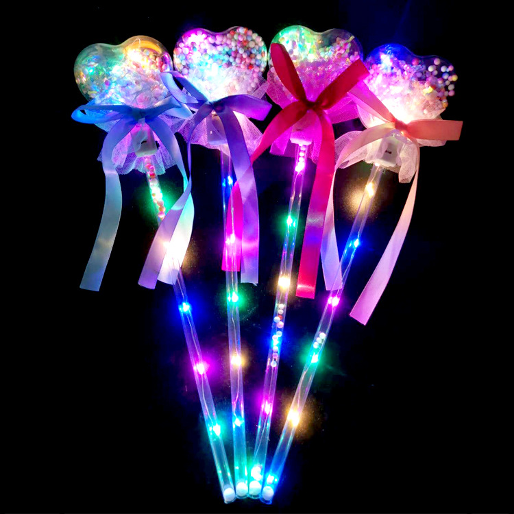 Glow Sticks Led Toys Fairy Sticks Bobo Ball Magic Stick Flash Balls Push Small Gifts Children's Luminous Toy Night Market LT0111