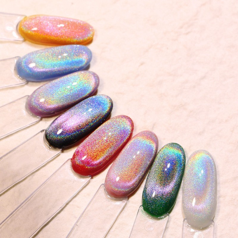 Nail Gel Rainbow Cat Eye Magnetic Polish Gel Colorful Reflective Sparkling Universal Nail Polish Can Be Use on Any Color Nail Accesorios 230706