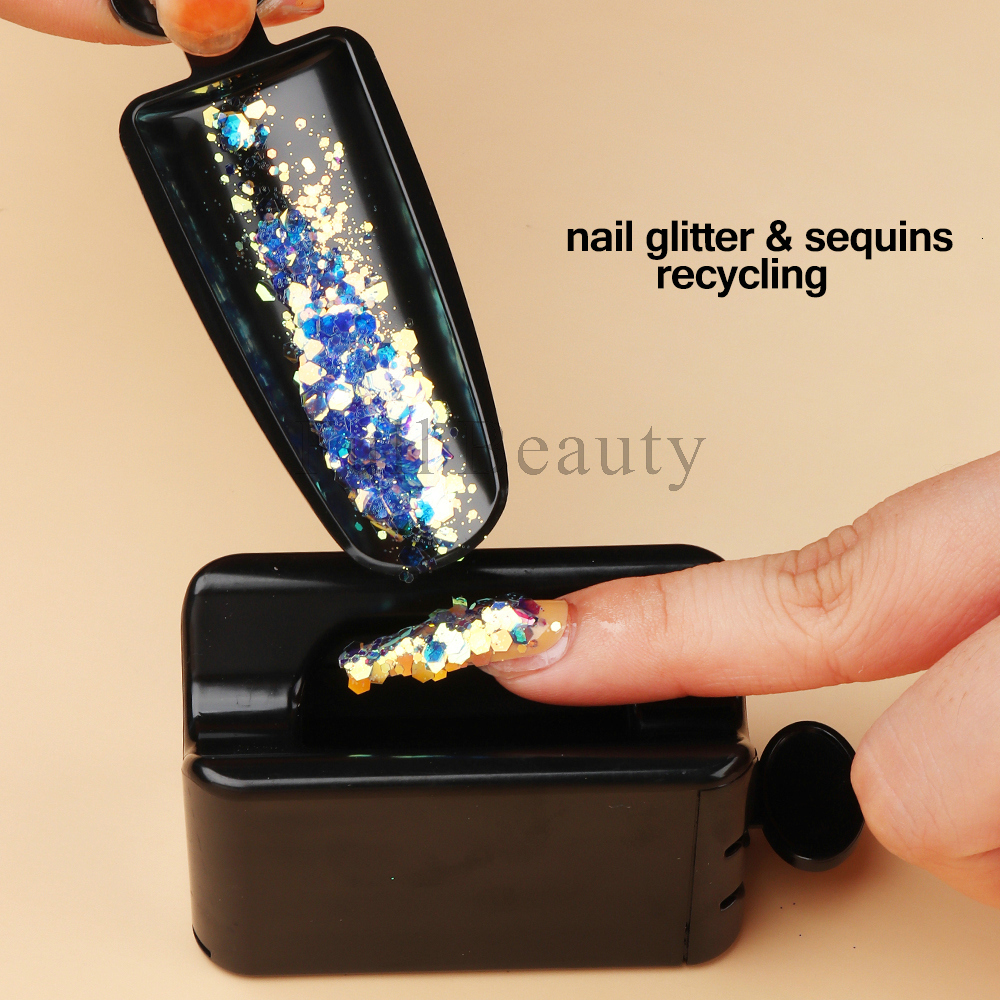 Nail Glitter Nail Glitter Powder Recycling Box Dip System Dust Collector Shiny Sequin Container Holder Manicure Storage Case SCF 230705