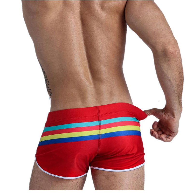 Men's Shorts Sexy striped men's swimsuit shorts Pushup mat beach surfing 230705