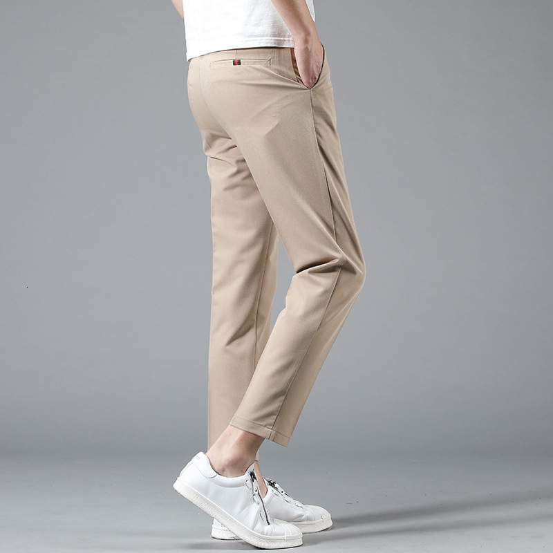 Men's Pants Ice Silk Men Thin Summer Ankle Casual Business Elastic Korean Style Slim Fit Daily Youth Teen Long Trousers 230705