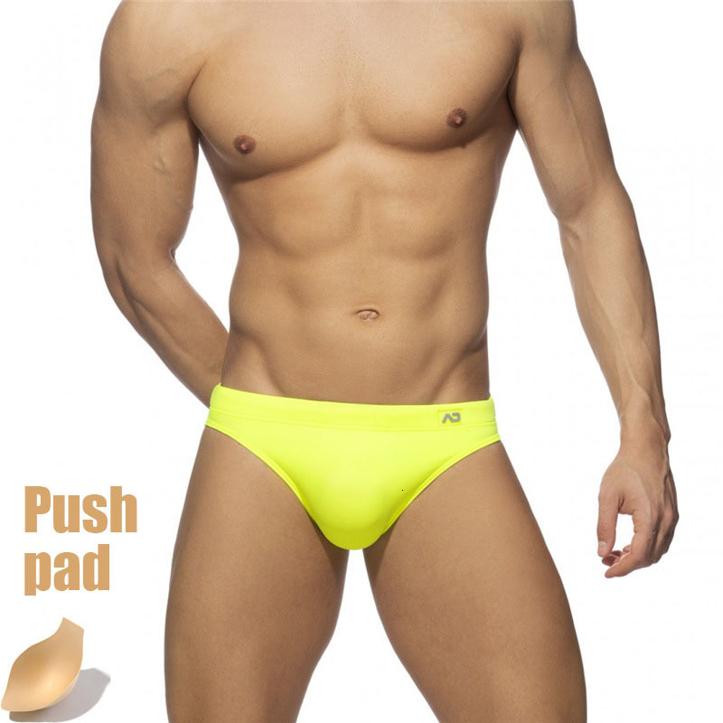 Men's Swimwear Solid color swimsuit men's low fabric fatos de banho summer beach surfing 230705