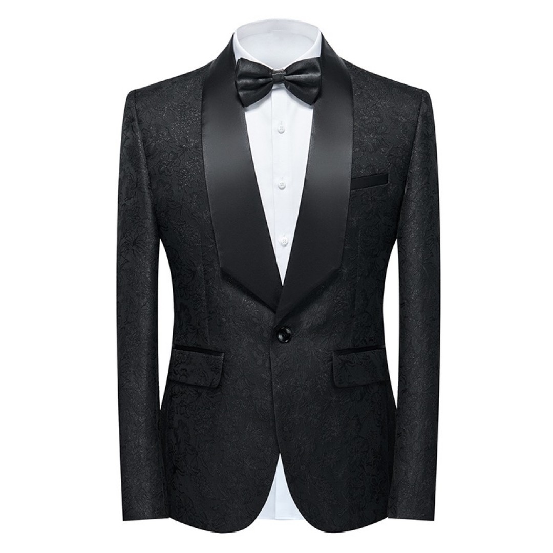 2 Pieces Wedding Tuxedos Men Suits Gorgeous Patterned Shawl Lapel One Button Pockets Customize Coat Pants Fashion Formal Casual Prom Tailored