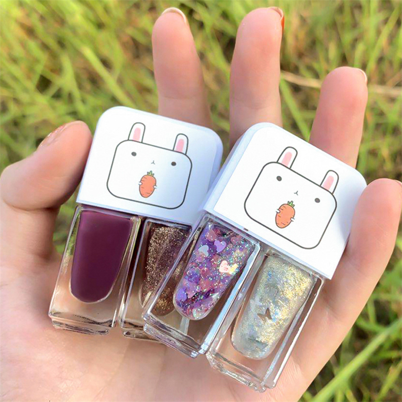 Nail Gel Manicure waterbased bright scrub can tear Gemini nail polish two bottles set twin nail polish combination glitter nal art tools 230706