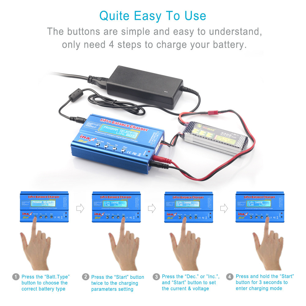 Parts Accessories iMAX B6 80W Battery Charger Lipo NiMh Liion NiCd Digital RC IMAX B6 Lipro Balance Charger Discharger 72W Adjustable Adapter 230705