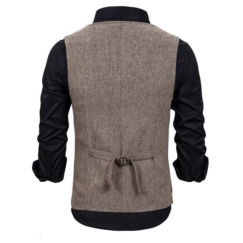 Men's Vests Autumn WinterMen Suit Gentlemen Business Sleeveless Waistcoat Vintage Formal Blazers Vest For Wedding Party 230705