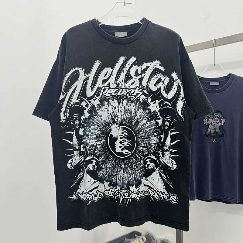 Designer Fashion Clothing Tees Tshirts Hellstar Studios Sounds American Summer Wash Worn Loose Short Sleeve T-shirt for Men Rock Hip hop, Black
Designer Fashion Clothing Tees Tshirts Hellstar Studios Sounds American Summer Wash Worn Loose Short Sleeve T-shirt for Men Rock Hip hop, Black