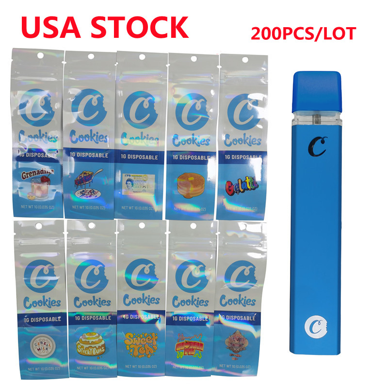 Cookies Disposable Vape Pen USA STOCK E Cigarettes 280mah Bottom Rechargeable Thick Oil Empty Pens Press on tip 1.0ml
