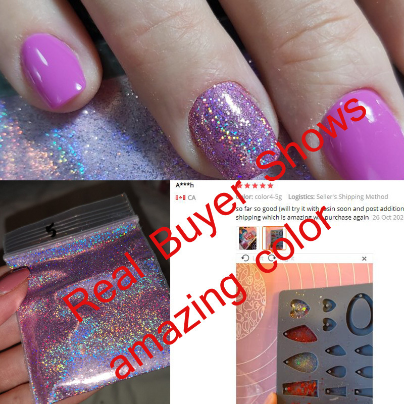 Nail Glitter 1128 5g Holographic Rainbow Fine Glitter Powder SilverPinkGold Nail Holo Glitter Cosmetic Grade Glitter 02mm 230705