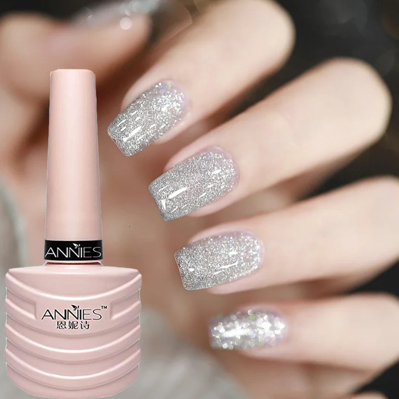 Nail Gel 12 Colors Reflective Sparkling Nail Gel Polish 15ml Holographic Glitter Effect Semi Permanent Soak Off Auroras UV Gel Nail Art 230706