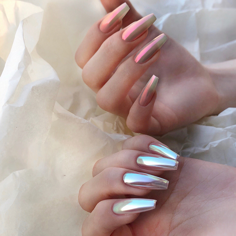 Nail Glitter Shell Pearl Nail Powder Pigment Mirror White Rubbing on Nail Glitter Dust Chrome Aurora Manicure Nail Art Decoration 230705