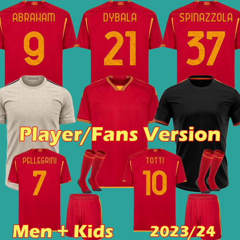 23 24 New Dybala Romas Soccer Jerseys Maglia Pellegrini Belotti Celik Abraham 2…