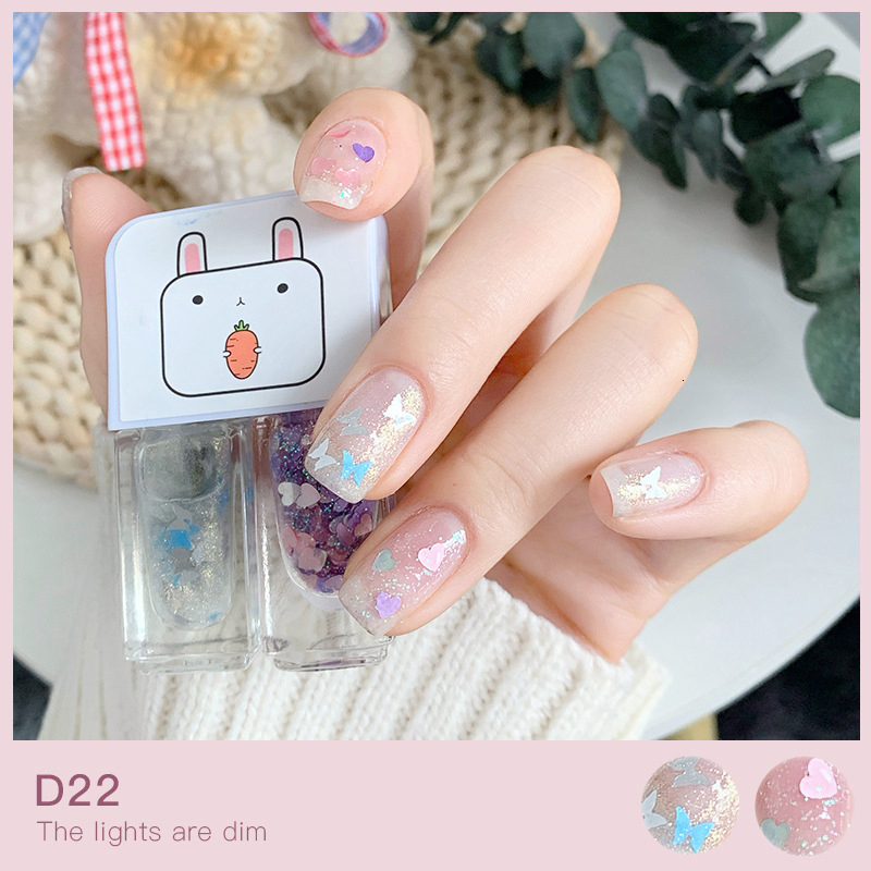 Nail Gel Manicure waterbased bright scrub can tear Gemini nail polish two bottles set twin nail polish combination glitter nal art tools 230706