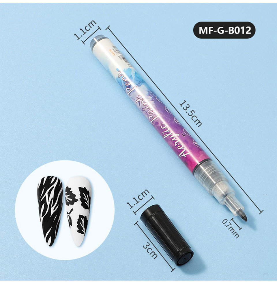 Nail Gel 12Colors Graffiti Acrylic Nail Paint Pen Set Nail Art Waterproof Drawing Liner Polish Pen 1KIT Abstract Lines Manicure Polish 230706