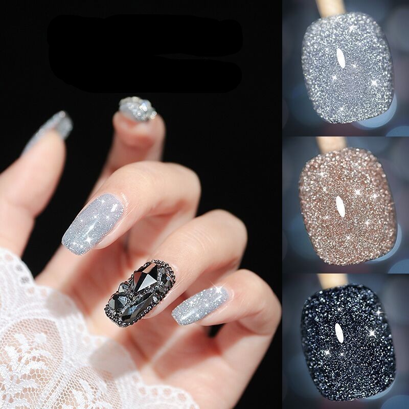 Nail Gel 12 Colors Reflective Sparkling Nail Gel Polish 15ml Holographic Glitter Effect Semi Permanent Soak Off Auroras UV Gel Nail Art 230706