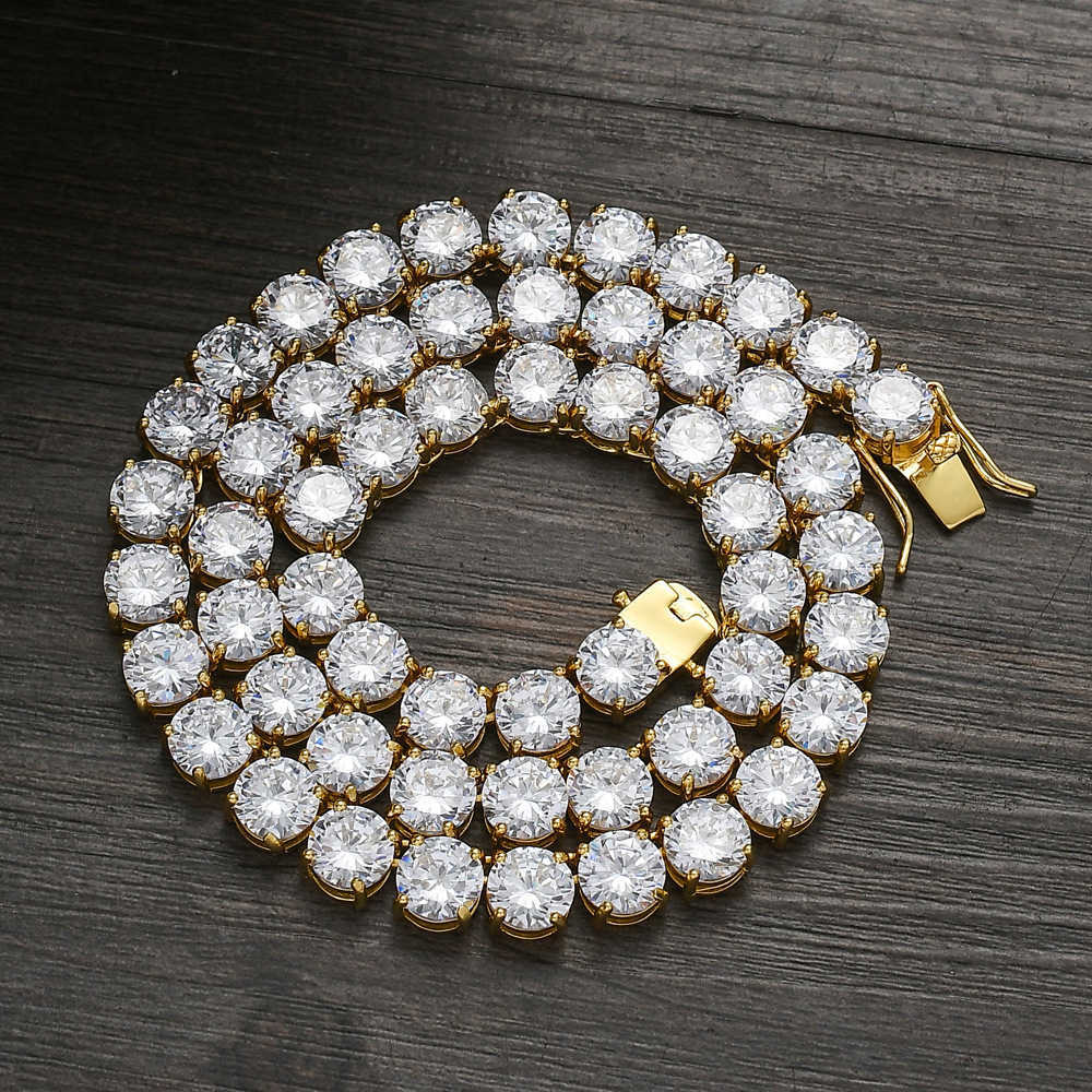 Gzw 8mm Width Tennis Chain Necklace And Bracelet Copper Chains Micro Inlaid Bling Bling Cubic Zircon Single Row Mens Cool Miamia Street Hip Hop Jewelr