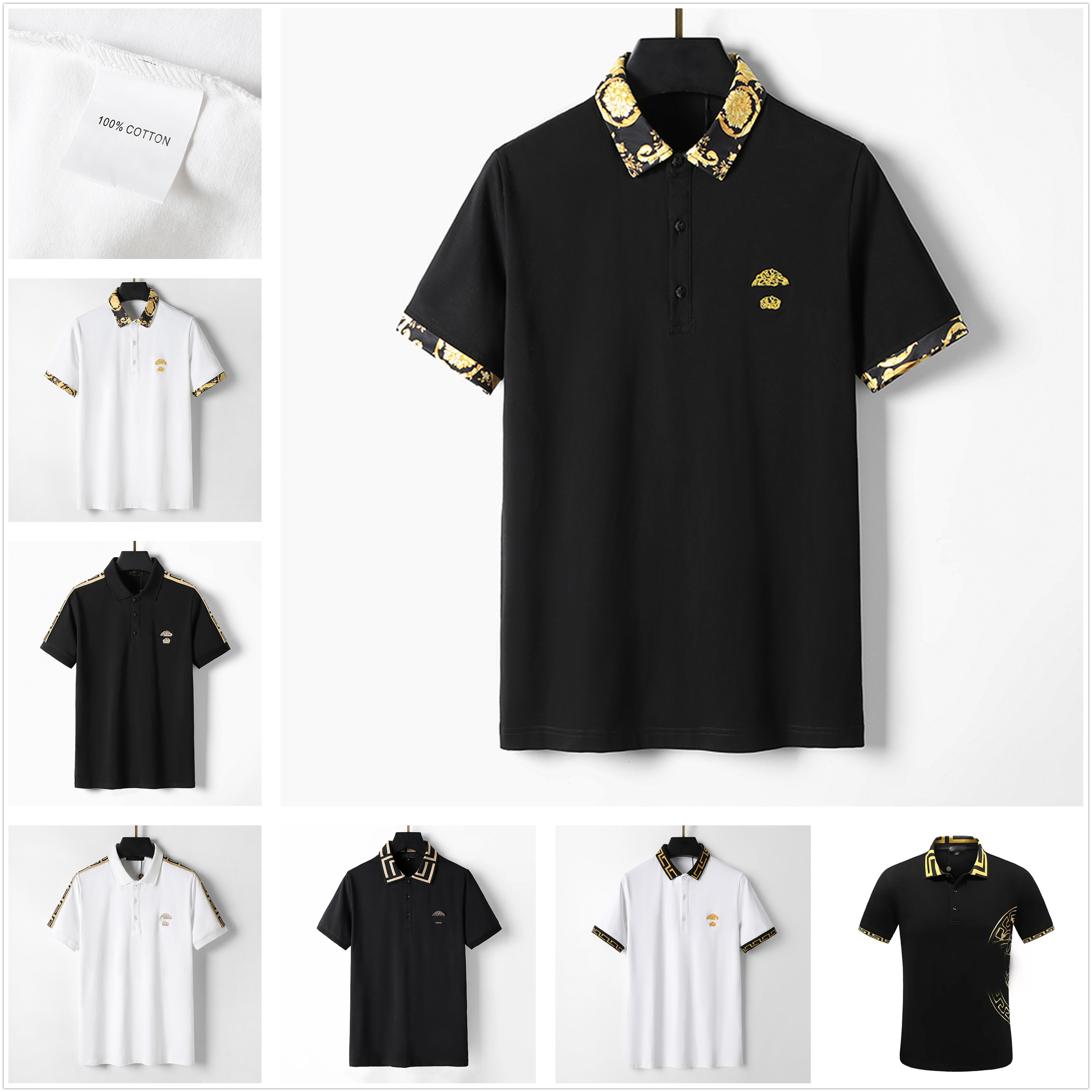 Designer Men's Polo black and White Beauty Head Brand Embroidery 100% cotton Breathable Anti-wrinkle anti-pilling Slim Business oversized 3XL
Designer Men's Polo black and White Beauty Head Brand Embroidery 100% cotton Breathable Anti-wrinkle anti-pilling Slim Business oversized 3XL