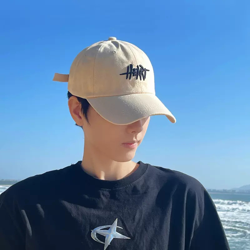 Heart Embroidery Baseball Cap Cotton Fashion Outdoor Fishing Sunscreen Sports Hart Adjustable Solid Color Dad Hats
