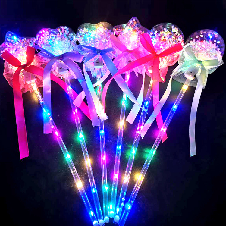 Glow Sticks Led Toys Fairy Sticks Bobo Ball Magic Stick Flash Balls Push Small Gifts Children's Luminous Toy Night Market LT0111