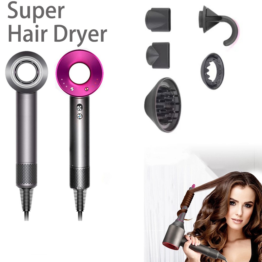 

Hair Dryers Negative Ionic Professional Salon Blow Powerful Travel Homeuse Cold Wind Hammer Blower Electric Professional Temperature Care Blowdryer