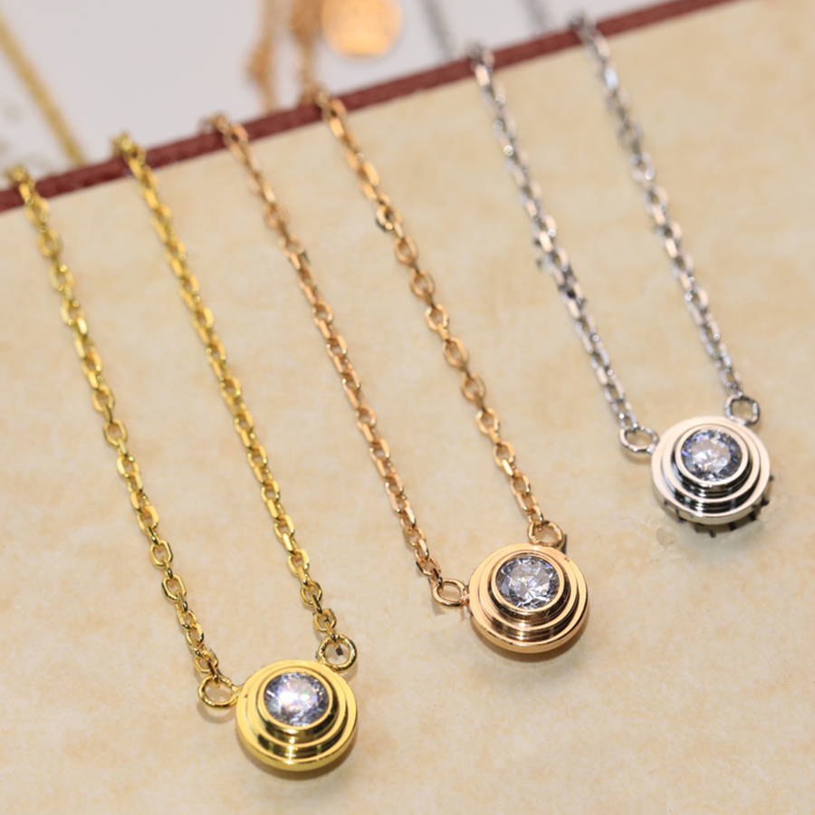 Fashion Necklaces LOVE necklace Designer Jewelry party Sterling Sier double rings diamond pendant Rose Gold necklaces for women long chain jewelry