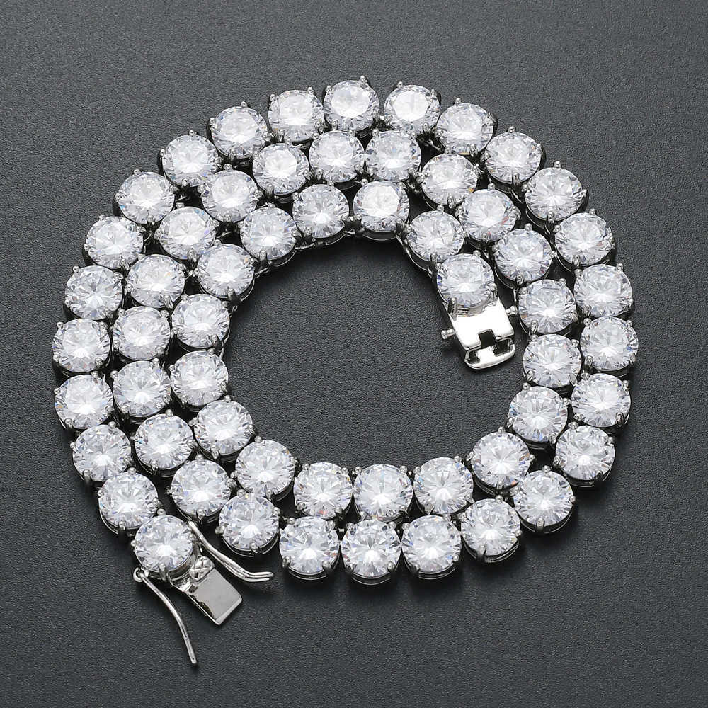 Gzw 8mm Width Tennis Chain Necklace And Bracelet Copper Chains Micro Inlaid Bling Bling Cubic Zircon Single Row Mens Cool Miamia Street Hip Hop Jewelr