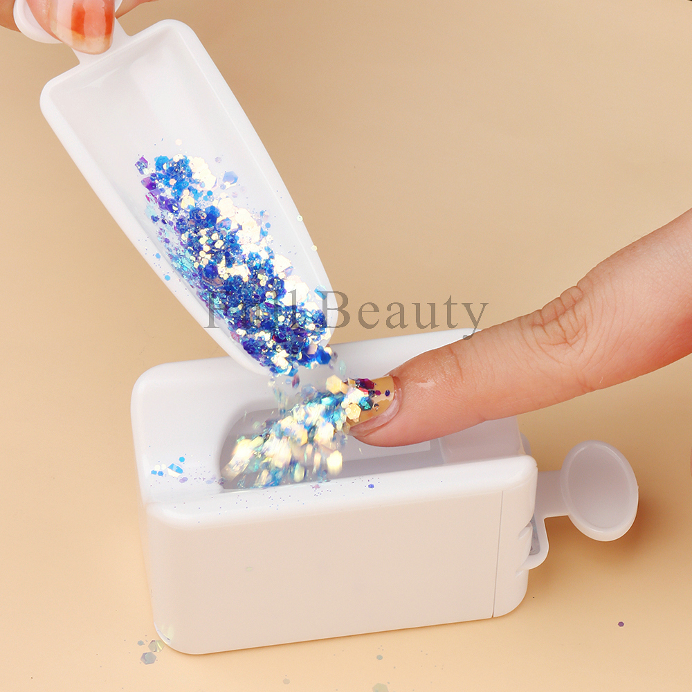 Nail Glitter Nail Glitter Powder Recycling Box Dip System Dust Collector Shiny Sequin Container Holder Manicure Storage Case SCF 230705
