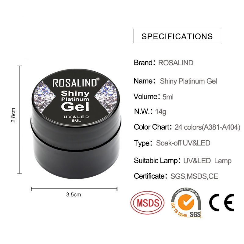Nail Gel ROSALIND Platinum Gel Nail Art 5ml Hybrid Varnishes Polish UV Manicure Semi Permanent Gel Lacquer Need Base Top Soak Off Nail 230706