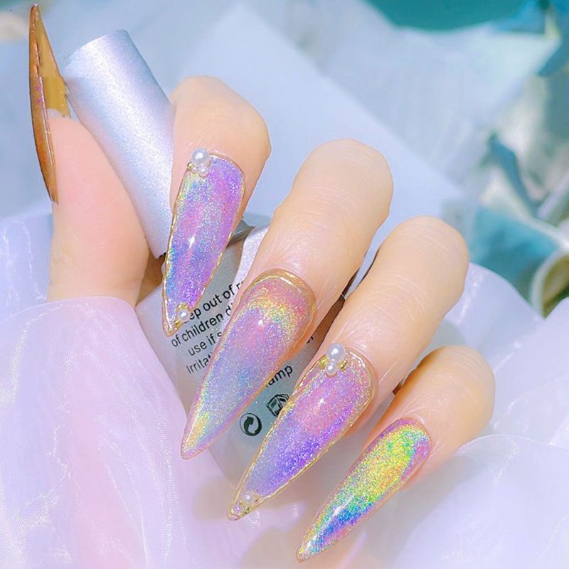 Nail Gel Rainbow Cat Eye Magnetic Polish Gel Colorful Reflective Sparkling Universal Nail Polish Can Be Use on Any Color Nail Accesorios 230706