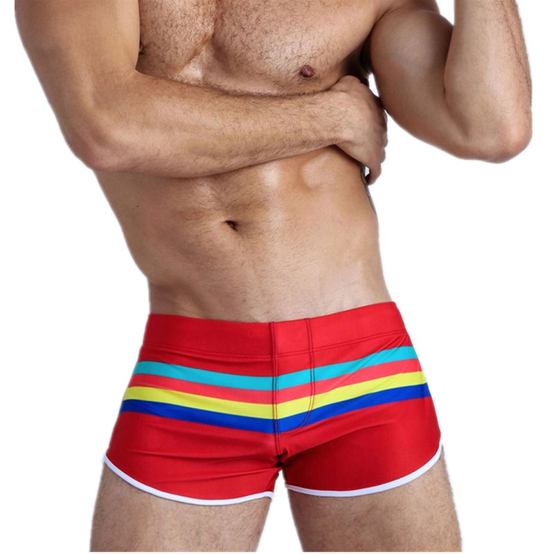 Men's Shorts Sexy striped men's swimsuit shorts Pushup mat beach surfing 230705