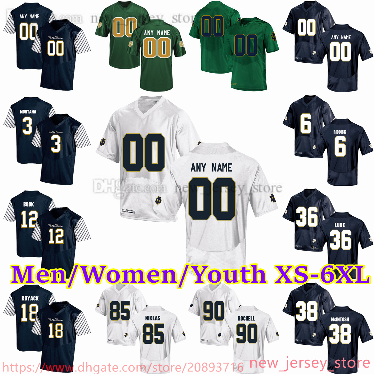 Custom 2023 NCAA Notre Dame Fighting Irish Football Jersey 87 Michael Mayer 52 Zeke Correll 7 Brendon Clark 41 Kurt Hinish 17 Jack Coan 23 Golden Tate Men Women Youth, Add 150th patch
Custom 2023 NCAA Notre Dame Fighting Irish Football Jersey 87 Michael Mayer 52 Zeke Correll 7 Brendon Clark 41 Kurt Hinish 17 Jack Coan 23 Golden Tate Men Women Youth, Add 150th patch