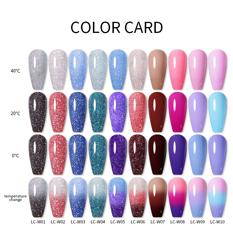 Nail Polish LILYCUTE Thermal Nail Gel Polish 3 Layers Temperature Shiny Color Changing Series Semi Permanent Soak Off UV Nail Gels Polish 230706