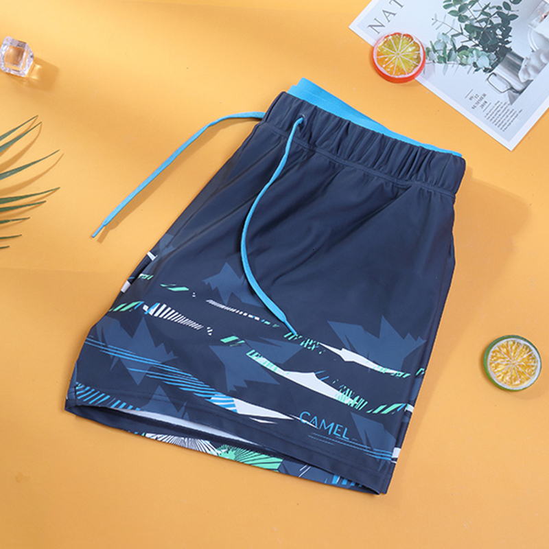 Men's Shorts Gold cam men's swimsuit moistureproof boxer loose beach summer shorts swimming trunks 230705