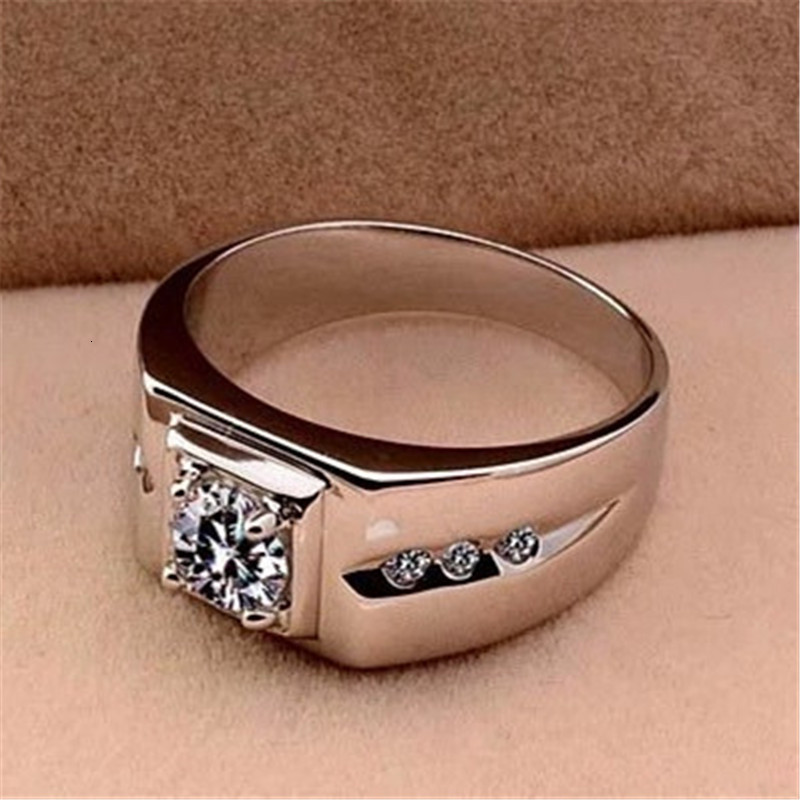 Band Rings Mens Classic Simple Cubic Zircon 8MM Wide Ring Fashion Jewelry Gifts R0252 Size US 789101112 230706